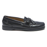 JOHNSTON & MURPHY Mens Black Leather Tassel Loafers UK 10 Classic Dress Shoes