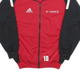 ADIDAS Mens Red & Black Football Track Jacket M Polyester Zip Sports Training