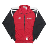 ADIDAS Mens Red & Black Football Track Jacket M Polyester Zip Sports Training