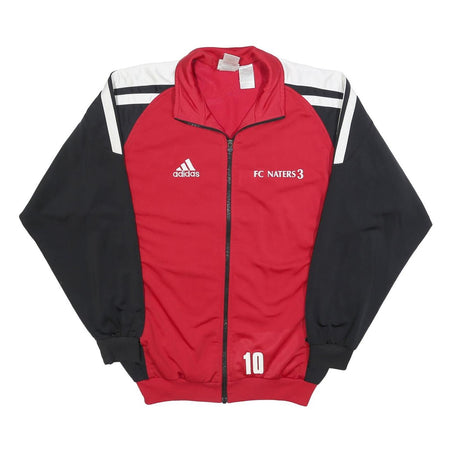 ADIDAS Mens Red & Black Football Track Jacket M Polyester Zip Sports Training