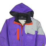 CLESSE PIUMINI Mens Purple & Grey Outdoor Jacket L Polyester Blend Zip Hooded