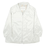 GOLDIX Womens White Zip Jacket UK 22 Plain Lightweight Casual Outerwear