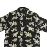 KNIGHTSBRIDGE Mens Black Hawaiian Shirt M Floral Print Casual Summer Wear