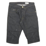 Mens Black Cotton Blend Denim Style Casual Shorts XL W34 Relaxed Fit Pocket
