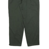 CHIC Womens Cotton Blend Dark Green Relaxed Trousers W28 L28 Elastic Waist
