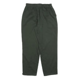 CHIC Womens Cotton Blend Dark Green Relaxed Trousers W28 L28 Elastic Waist