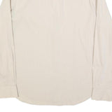 ARMANI EXCHANGE Mens Beige Pinstripe Cotton Blend Shirt L Classic Long Sleeve