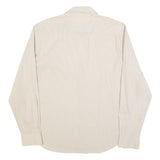ARMANI EXCHANGE Mens Beige Pinstripe Cotton Blend Shirt L Classic Long Sleeve