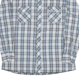 WRANGLER Mens Blue & White Check Shirt XL Western Style Long Sleeve Casual
