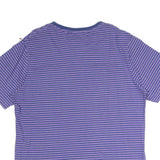 CHAPS Mens Purple & White Striped T-Shirt XL Short Sleeve Crew Neck Chest Pocket
