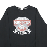 RUSSELL ATHLETIC Mens Black Soccer Munster Mustangs Crew Neck XL Cotton
