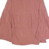 ZARA Womens Rose Pink Printed Blouse Long Sleeve High Neck M Elegant