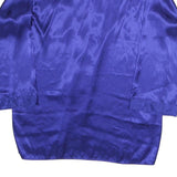 SECRET TREASURES Womens Blue Silk Shirt Long Sleeve Collared M Satin Top