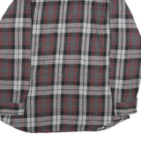 DULTUH TRADING CO Mens Grey & Red Check Shirt L Button Cotton Casual Long Sleeve