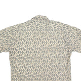 CAMPIA Mens Beige & Grey Abstract Print Shirt L Cotton Blend Summer Casual