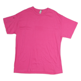 GILDAN Womens Pink T-Shirt L Short Sleeve Crew Neck Plain Cotton Casual