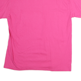 GILDAN Womens Pink T-Shirt L Short Sleeve Crew Neck Plain Cotton Casual