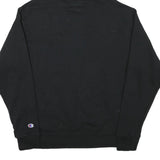 CHAMPION Mens Black Pullover Hoodie M Cotton Blend Classic Logo Hooded