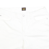 LEE Womens White Cotton Casual Shorts XXS W34 Comfortable Summer Wear