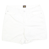 LEE Womens White Cotton Casual Shorts XXS W34 Comfortable Summer Wear
