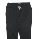 NAUTICA Mens Joggers Black L W34 L27 Cotton Blend Relaxed Tapered Drawstring