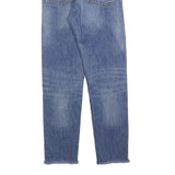 LEVI'S Womens Slim Blue Denim Light Jeans W25 L27 Raw Hem Button Closure