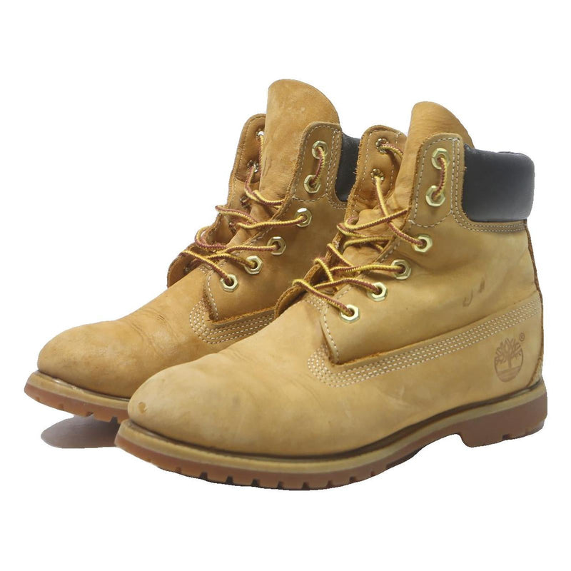 TIMBERLAND Womens Premium 6 Inch Lace-Up Boots Wheat Leather UK 5 Durable