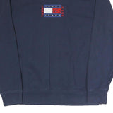 TOMMY JEANS Mens Navy Blue Cotton Blend Crew Neck L Sweatshirt Logo