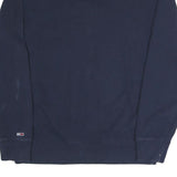 TOMMY JEANS Mens Navy Blue Cotton Blend Crew Neck L Sweatshirt Logo