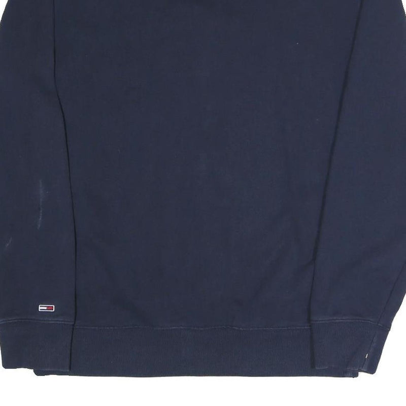 TOMMY JEANS Mens Navy Blue Cotton Blend Crew Neck L Sweatshirt Logo
