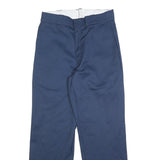 DICKIES Mens Regular Fit Blue Cotton Blend Straight Leg Trousers W32 L30