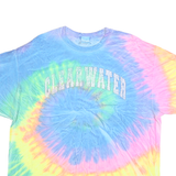 COLORTONE Mens Blue & Yellow Tie Dye Graphic T-Shirt XL Short Sleeve Crew Neck