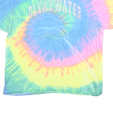 COLORTONE Mens Blue & Yellow Tie Dye Graphic T-Shirt XL Short Sleeve Crew Neck