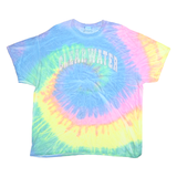 COLORTONE Mens Blue & Yellow Tie Dye Graphic T-Shirt XL Short Sleeve Crew Neck