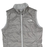 THE NORTH FACE Womens Grey Reversible Zip Vest Polyester Blend S Plain Outdoor