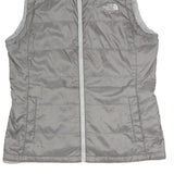 THE NORTH FACE Womens Grey Reversible Zip Vest Polyester Blend S Plain Outdoor
