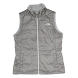 THE NORTH FACE Womens Grey Reversible Zip Vest Polyester Blend S Plain Outdoor