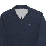 NAUTICA Mens Navy Blue Half Zip Sweatshirt XL Cotton Blend Casual Pullover
