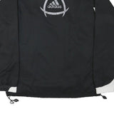 ADIDAS Mens Black & White Track Jacket M Polyester Blend Zip Casual Sportswear