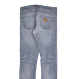 CARHARTT Mens Slim Blue Denim Jeans W30 L32 Zip Closure Casual Wear