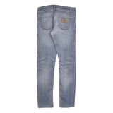 CARHARTT Mens Slim Blue Denim Jeans W30 L32 Zip Closure Casual Wear