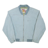 RED POINT Mens Blue Bomber Jacket L Polyester Blend Plain Zip Casual Lightweight