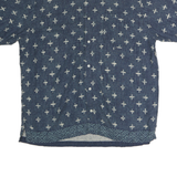 DOCKERS Mens Blue Printed Cotton Shirt XL Casual Button Front Short Sleeve