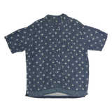 DOCKERS Mens Blue Printed Cotton Shirt XL Casual Button Front Short Sleeve