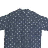 DOCKERS Mens Blue Printed Cotton Shirt XL Casual Button Front Short Sleeve