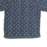 DOCKERS Mens Blue Printed Cotton Shirt XL Casual Button Front Short Sleeve