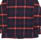 LAUREN RALPH LAUREN Womens Navy & Red Checked Wool Zip Jacket S Woven Casual