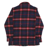 LAUREN RALPH LAUREN Womens Navy & Red Checked Wool Zip Jacket S Woven Casual