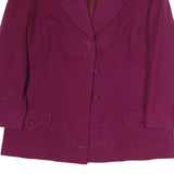 Womens Maroon Classic Jacket M Polyester Button Closure Plain Smart Fashion