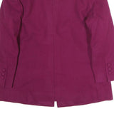 Womens Maroon Classic Jacket M Polyester Button Closure Plain Smart Fashion